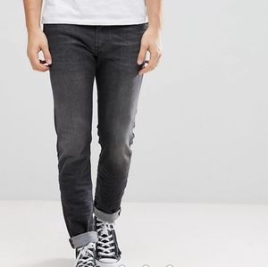 Diesel Thommer Jeans in Washed Black Slim Fit